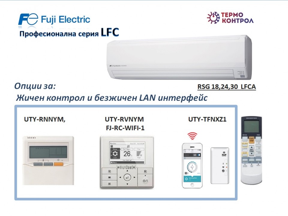 Fuji Electric Професионална серия Стенен тип инвертор,  RSG30LFCA капацитет  30 000 Btu, R410A, 8.5 kW