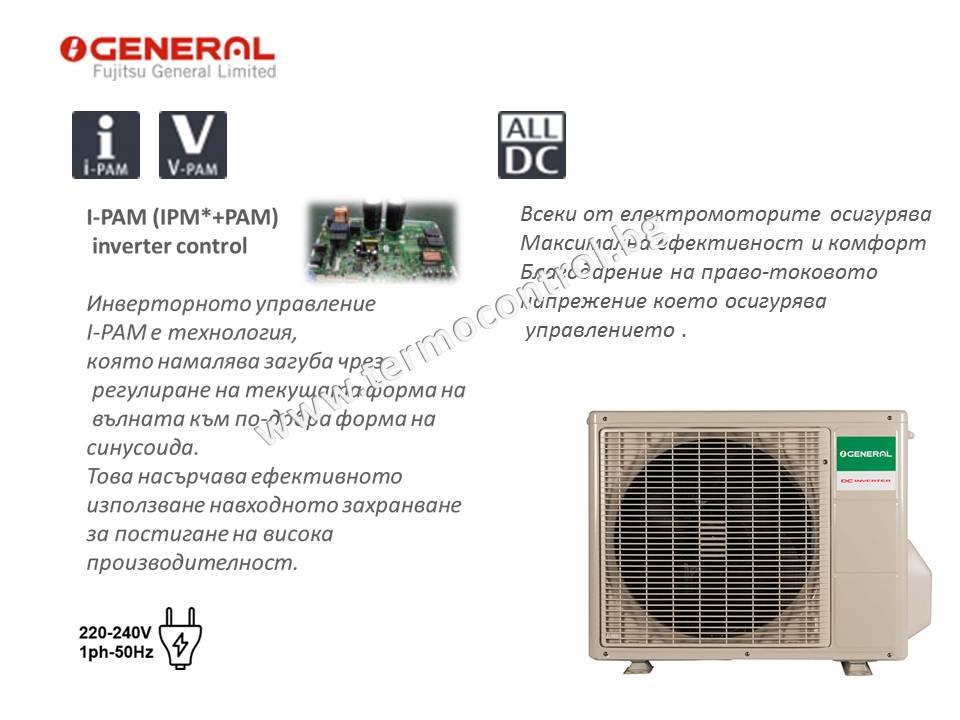 Канален климатик, Fujitsu General ARXG12KLLAP / AOHG12KATA серия ECO