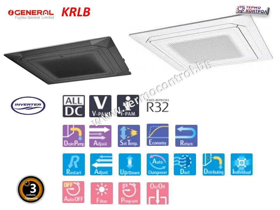 Циркулационна касета за скрит таванен монтаж, Fujitsu General AUXG24KRLB/AOHG24KBTB клас EURO