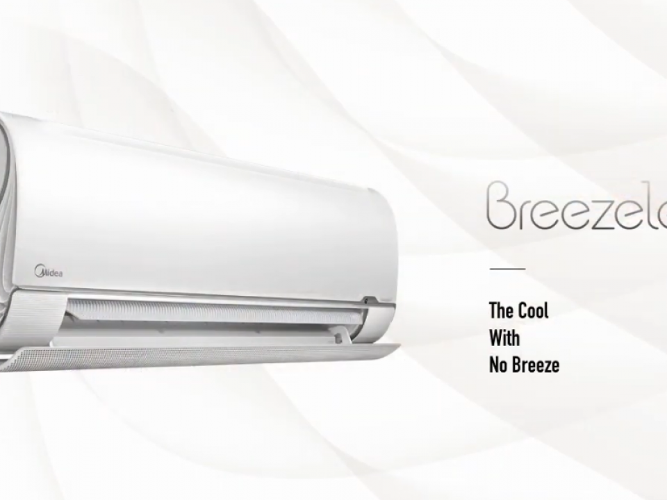 Midea Breezeless Стенен тип инвертор MSFAAU-12HRFN8-QRD6GW, капацитет 12 000 Btu, R32 , 3.5 kW
