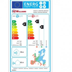 Williams, серия Forest Стенен тип инвертор MSAFCU-18HRFN8-QRD0GW, капацитет 18 000 Btu, 5.2 kW