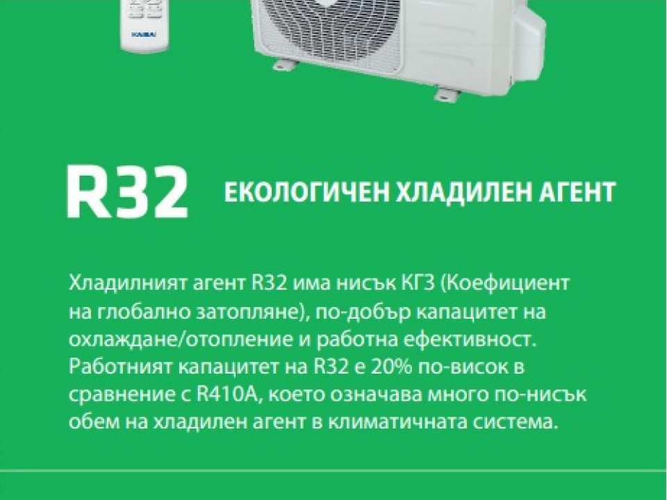 Kaisai ECO Стенен тип инвертор KEX-24KTGI капацитет 24 000 Btu R32, 7.1 kW